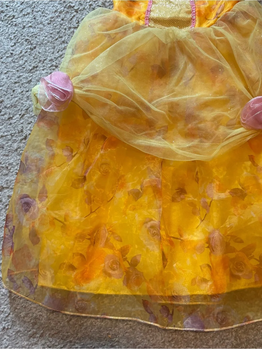 Disney Store Collection Belle Dress Sz 4 Gold Princess Halloween Land World